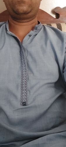 Customer photo review of Sadabahar (Pacific Blue) Wash and Wear Unstitched