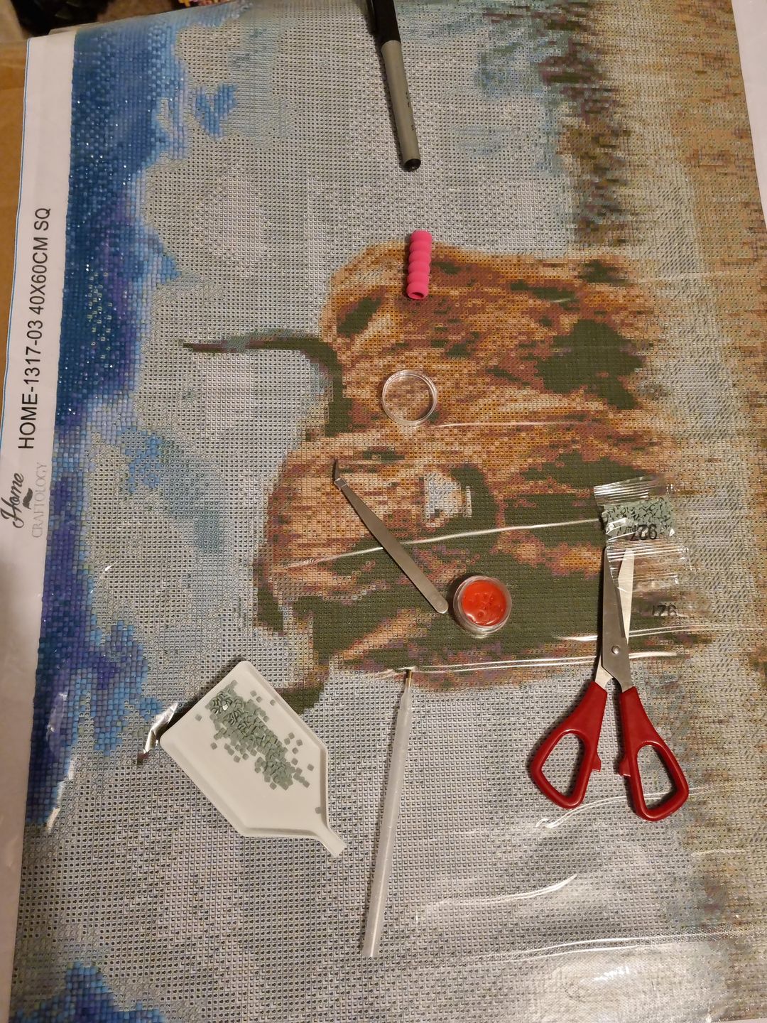 Customer photo review of Highland Cattle - Diamond Painting Kit
