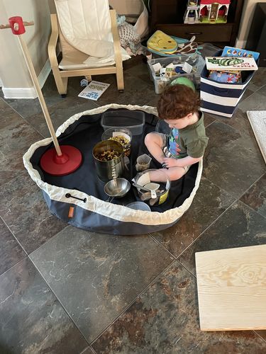 Customer photo review of Large Toy Storage Bag - Seattle Gray