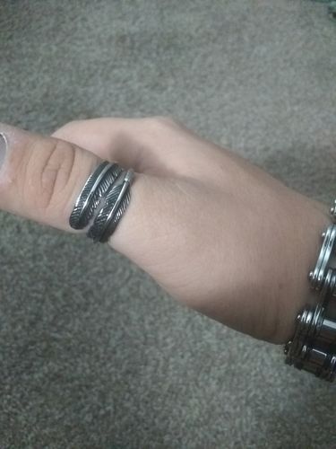Customer photo review of FEATHER WRAP RING