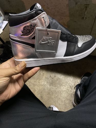 Customer photo review of Air Jordan 1 Retro High Silver Toe (W)