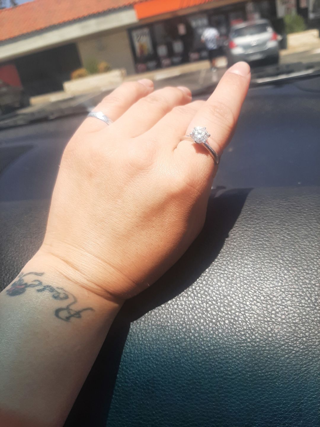 Customer photo review of Six Prong Solitaire CVD Diamond Ring