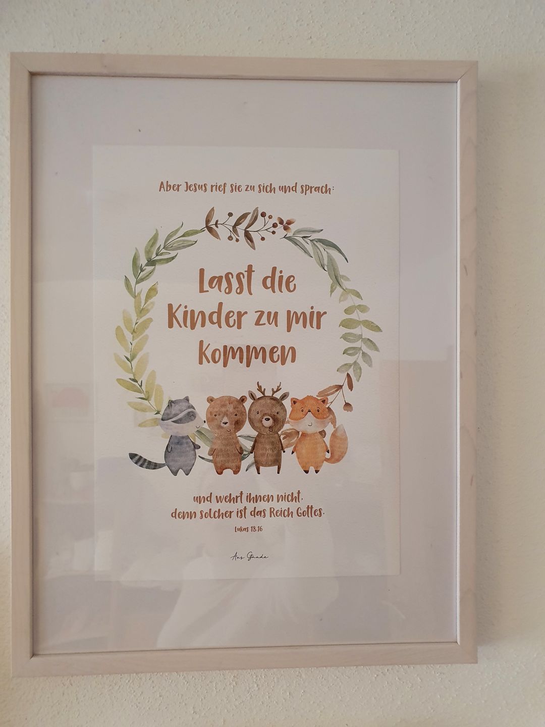 Customer photo review of Poster "Lasst die Kinder zu mir kommen" · A3 / A4 · Bibelvers Deutsch