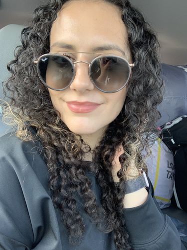 Customer photo review of Curly Ash Blonde