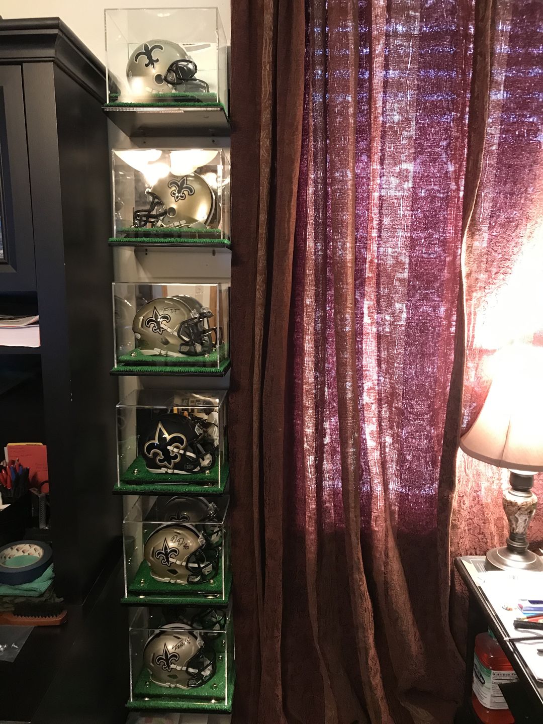 Customer photo review of Acrylic Mini - Miniature Football Helmet (not Full Size) Display Case Mirror