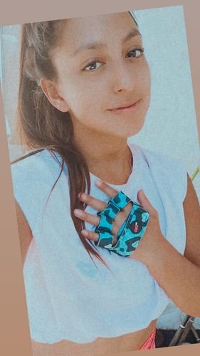 Customer photo review of Guantes Pesas GRAB Print Turquesa