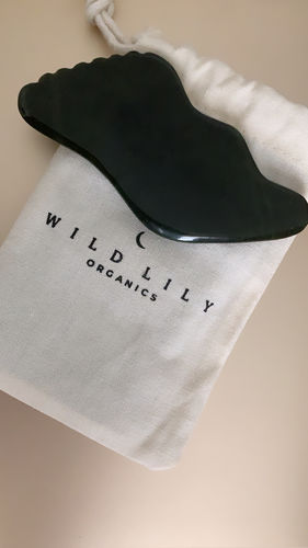 Customer photo review of Dark Green Nephrite Jade Gua Sha Stone