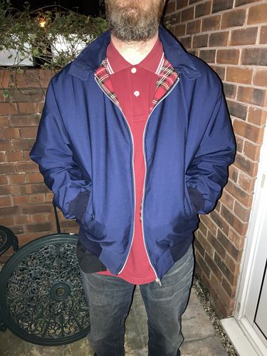 Customer photo review of Mens Classic Harrington Jacket - Navy