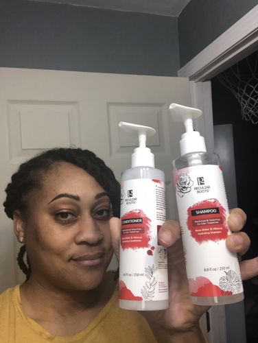 Customer photo review of Rose Water & Hibiscus Color-Treated Shampoo |  8 oz