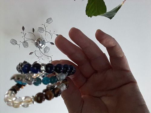 Customer photo review of BRACELET OEIL DE TIGRE BLEU (œil de faucon)