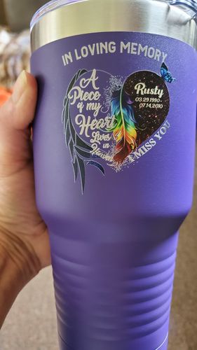 Customer photo review of A Piece Of My Heart Personalized Color Printed Tumbler