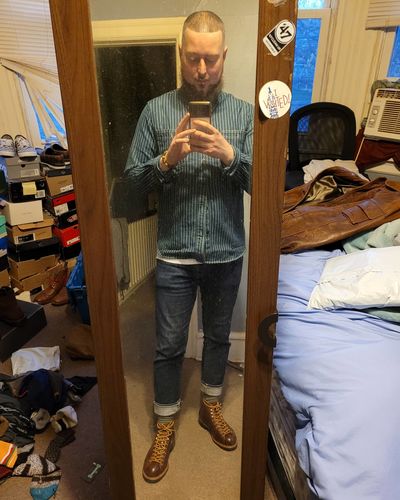 Customer photo review of 9oz Cotton Wabash Vent Hole Worker Shirt