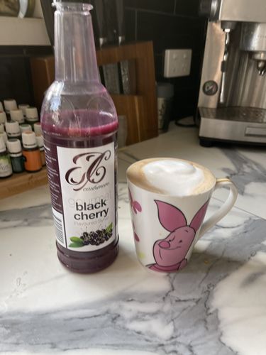 Customer photo review of Black Cherry Coffee Syrup