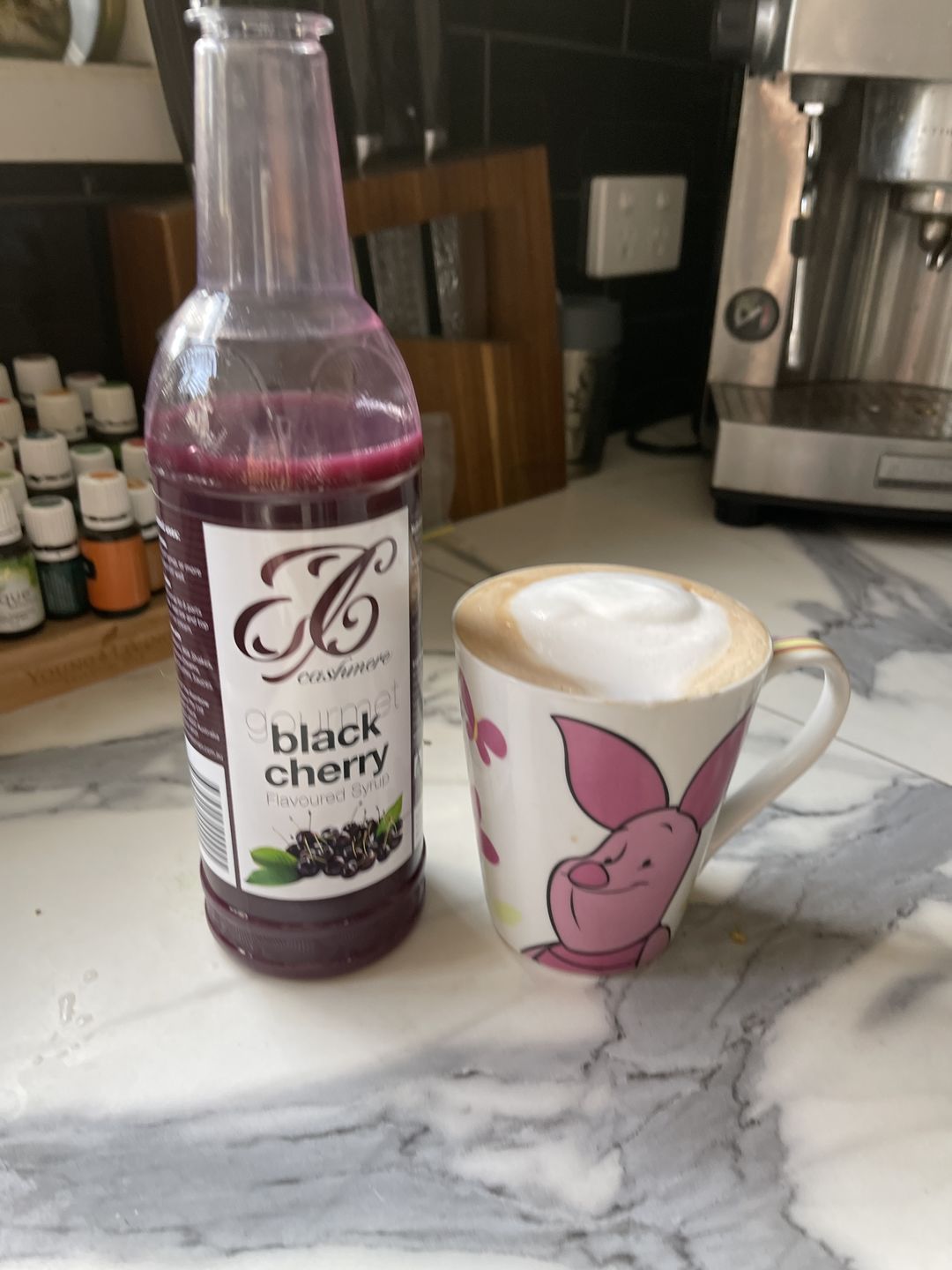 Customer photo review of Black Cherry Coffee Syrup