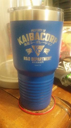 Customer photo review of Kaiba Corp R&D Dept. - Laser Etched Drinkware