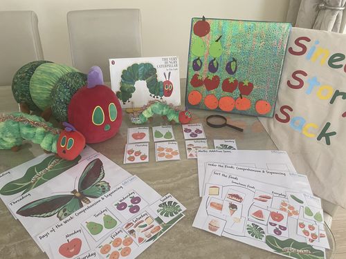 Customer photo review of Books and Play: Days of the Week Flash Cards - The Very Hungry Caterpillar Printable for 2-6yo