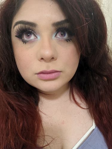 Customer photo review of Icoloured® Galaxy Pink Colored Contact Lenses