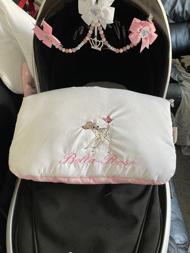 Customer photo review of Personalised Pink Star Bambi Footmuff