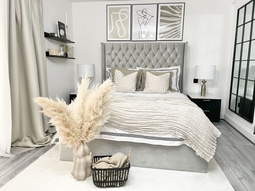 Customer photo review of Claude Tall Headboard Ottoman Storage Bed