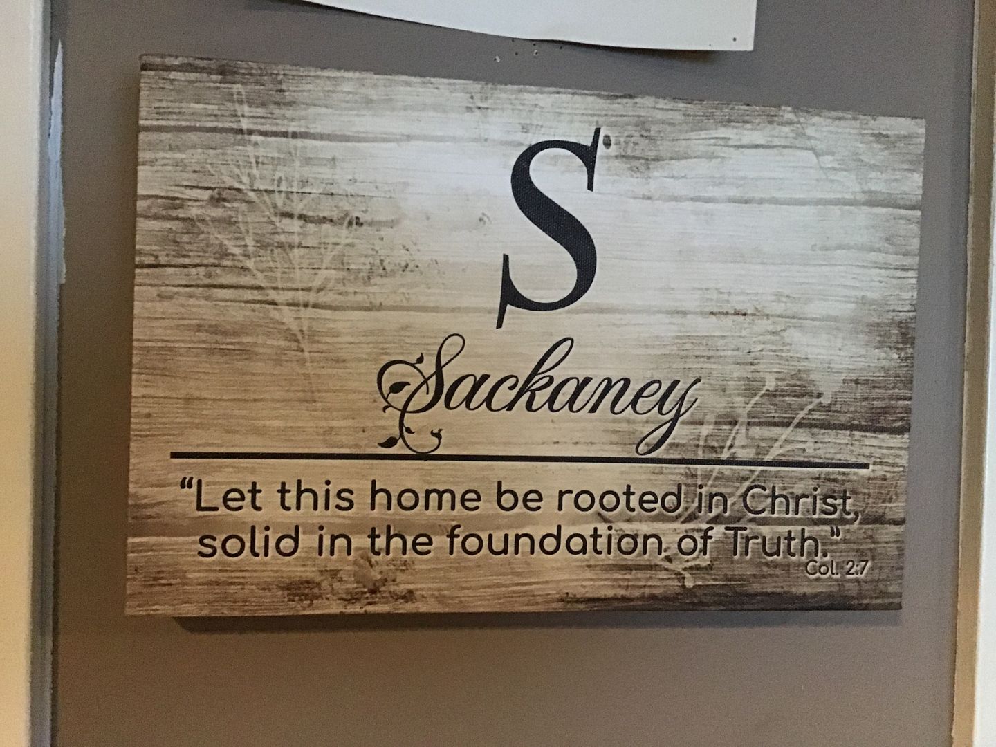 Customer photo review of Let this home be rooted in Christ, personalized family name wall art canvas