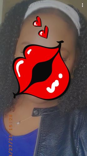 Customer photo review of Kit Extensions à Clips Kinky Curly Brun Foncé