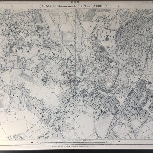 Customer photo review of Old Map of South East London, 1862 by Edward Stanford - Norwood, Crystal Palace, Penge, Sydenham - SE27, SE19, SE20, SE26