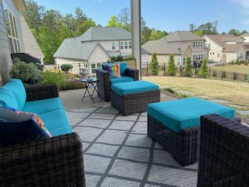 Customer photo review of Tuscany Outdoor Patio 3 Seat Sofa in Brown