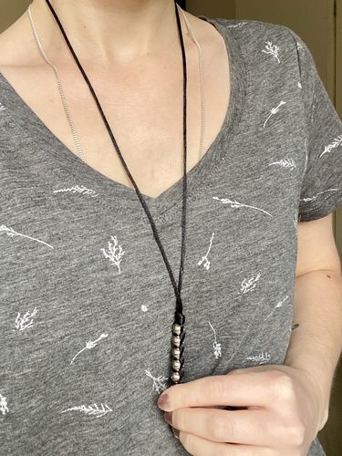 Customer photo review of Kaiko Caterpillar Unisex Necklace