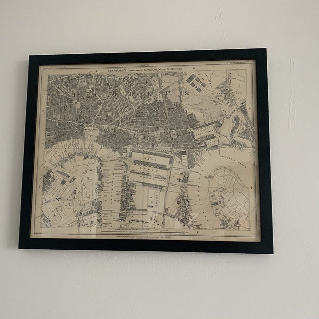 Customer photo review of Old Map of East London in 1862 by Edward Stanford - Isle of Dogs, Tower Hamlets, Limehouse, Poplar, Surrey Quays - E1, E3, E14, SE16