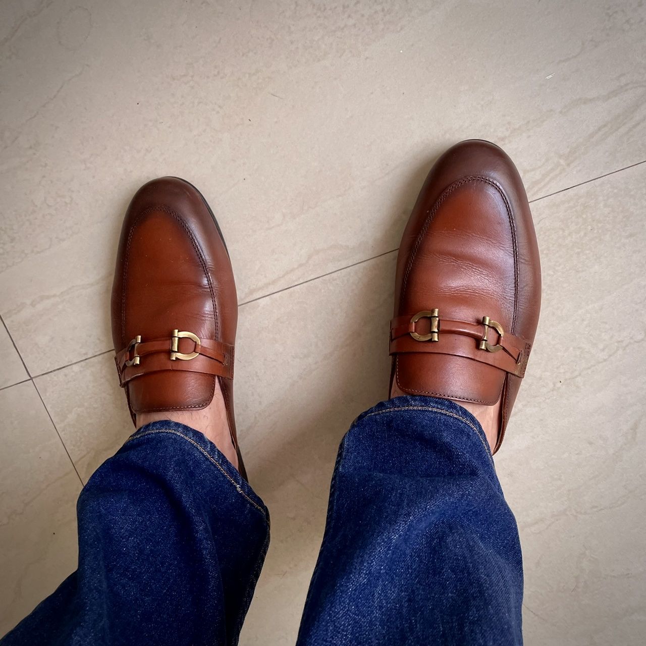 Customer photo review of Leather Bit Mule - Cognac