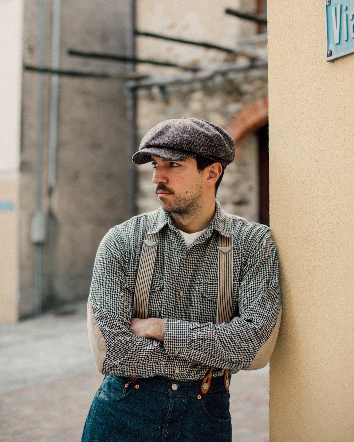 Customer photo review of Old Time Herringbone Wool News Boy Cap