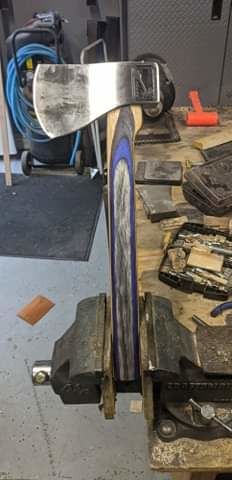 Customer photo review of Ace of Spades Throwing Axe