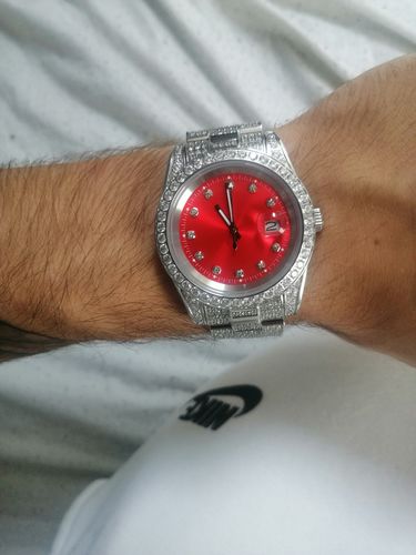 Customer photo review of MONTRE PRESIDENTIELLE. - CADRAN ROUGE / OR BLANC