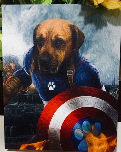 Customer photo review of 'Gizmo Doggo' Personalized Pet Canvas
