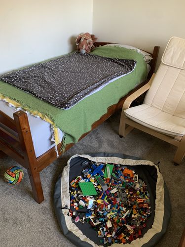 Customer photo review of Large Toy Storage Bag - Seattle Gray