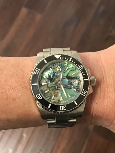 Customer photo review of Aquacy 1769 Hei Matau Men's Automatic 300M Abalone Dive Watch ETA 2824 1769.AB.B.S.ET