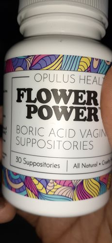 Customer photo review of Flower Power® Boric Acid Suppositories for Odor and Balance (30ct/ea)