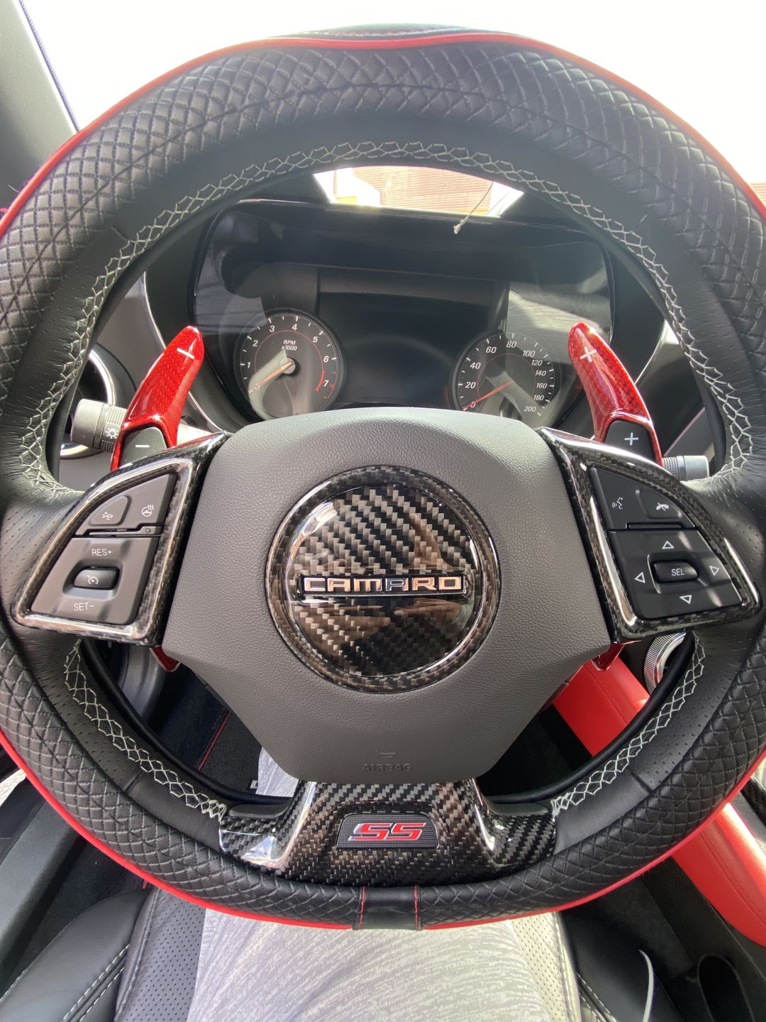 Customer photo review of (3 Pieces) Steering Wheel Full Chrome Delete Cover For 2016-2020 6th Gen Chevy Camaro