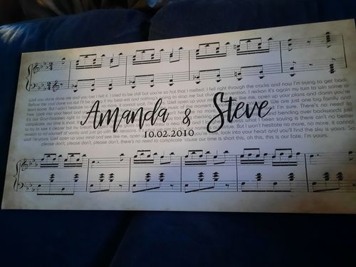 Customer photo review of Custom Couple Music Premium Canvas - Ready to Hang