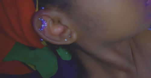 Customer photo review of Marquise and Round Gems Butterfly Industrial Barbell