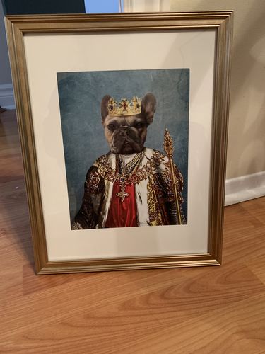 Customer photo review of 'The King' Personalized Dog Poster