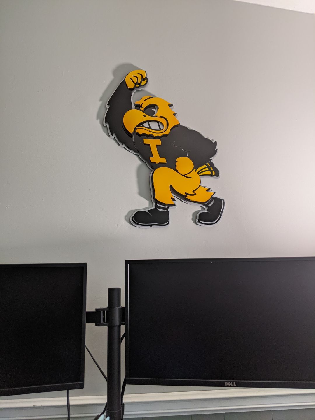 Customer photo review of University of Iowa Mascot HERKY 3D Metal Art 23" x 18"