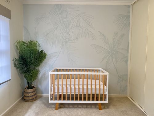 Customer photo review of The Palms Wallpaper in Seafoam