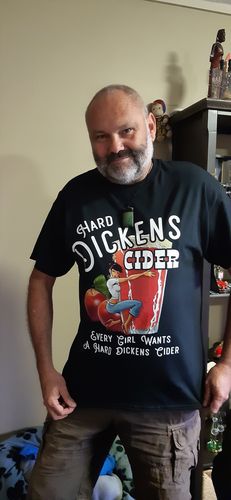 Customer photo review of Dickens Cider Heavy Tee 5.3oz