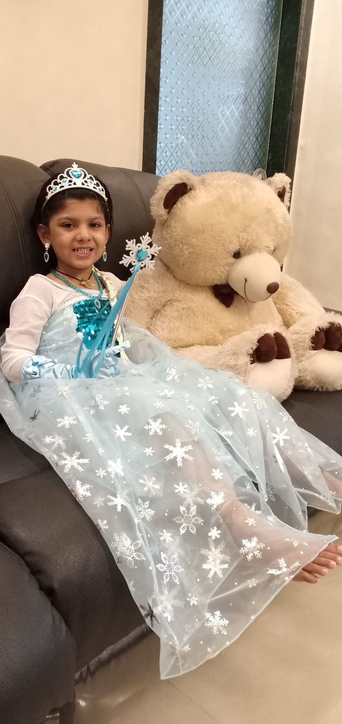Customer photo review of Frozen Elsa Princess costume with 8 pack accessories