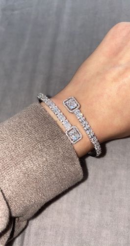 Customer photo review of Silver Baguette Bracelet - Plated - 7 Inch