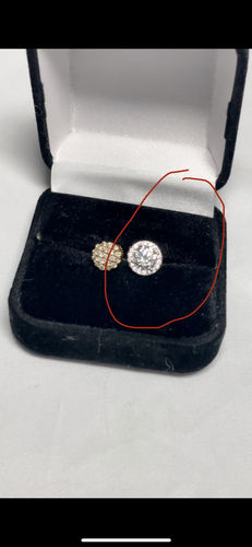 Customer photo review of 4.36 Carat Certified VVS1 Moissanite Halo Earrings Pre-Order