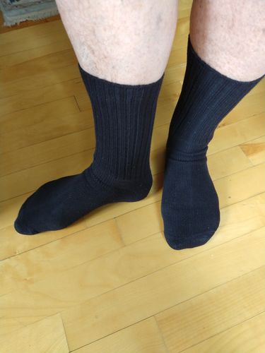 Customer photo review of J.B. Field's Casual "98% Cotton Cushion" Non-Elastic Sock