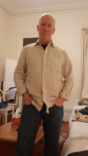 Customer photo review of Linen Shirt Sand