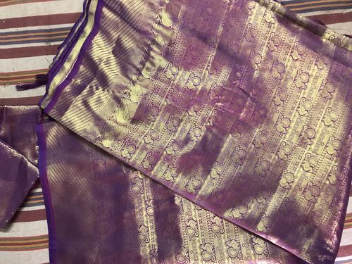 Customer photo review of PRICE DROP “LIMITED TIME OFFER” : Royal Purple wine Woven Kanjivaram Saree